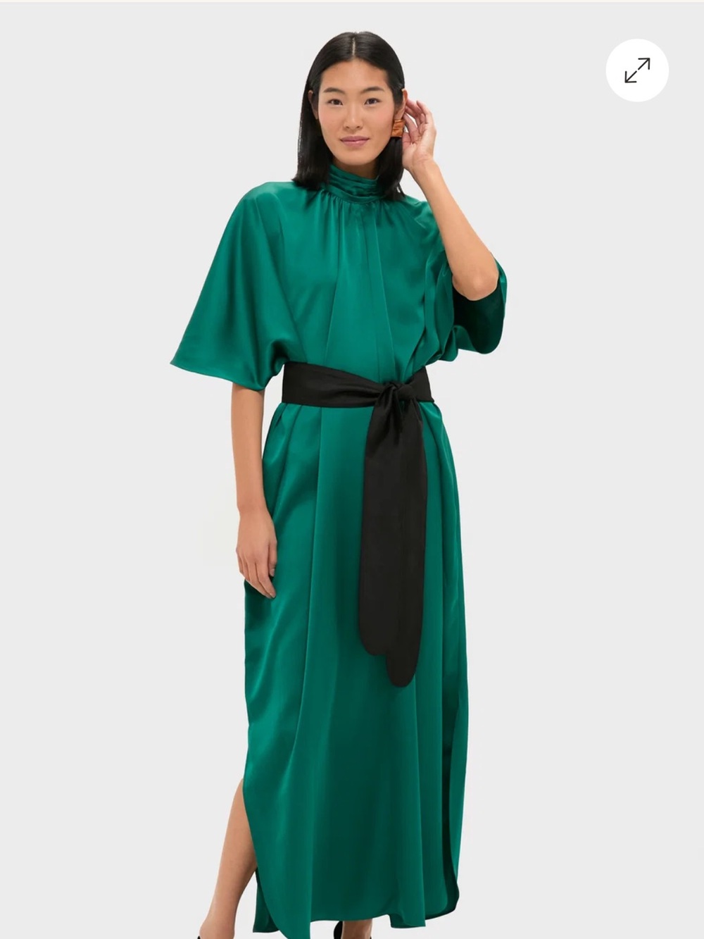 Tuckernuck Green Satin Patricia Maxi Dress